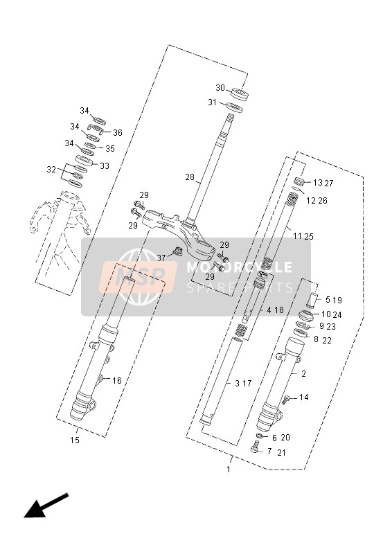 Yamaha YP250R X-MAX SPORT 2012 Steering for a 2012 Yamaha YP250R X-MAX SPORT